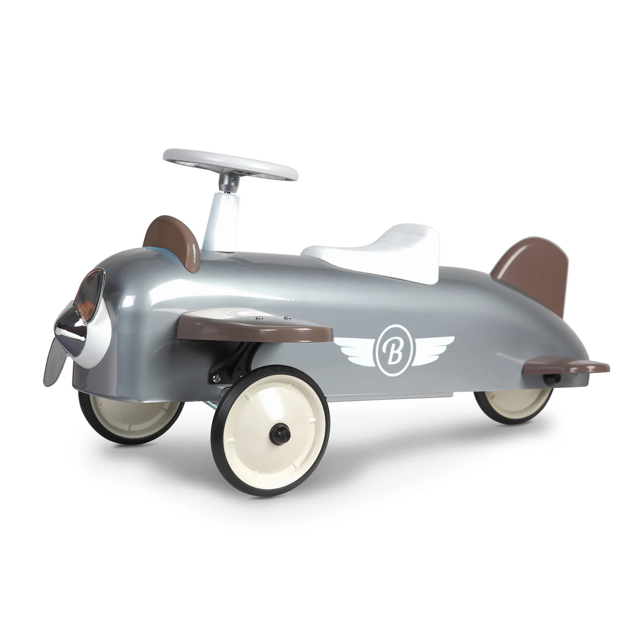 ride-on car with airplane graphics and details